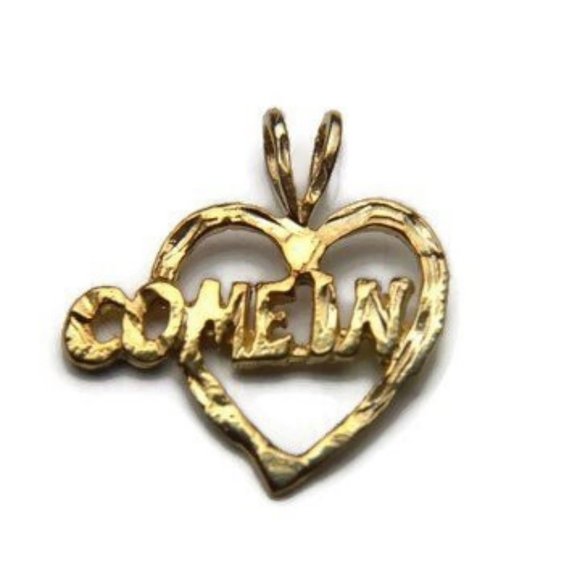 Come in Heart Pendant 14k Yellow Gold!!